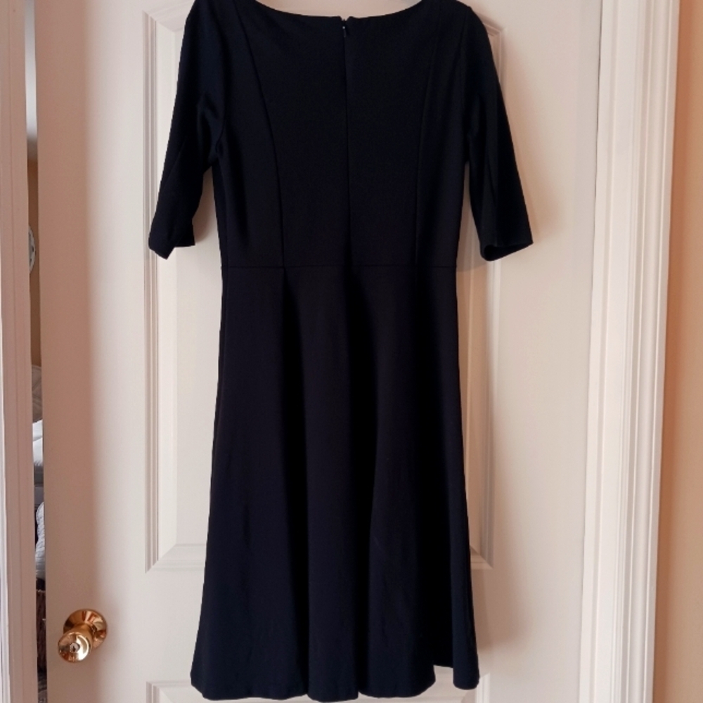 *Classy Black Fit And Flare Viscose Tea Dress - Picture 11 of 12